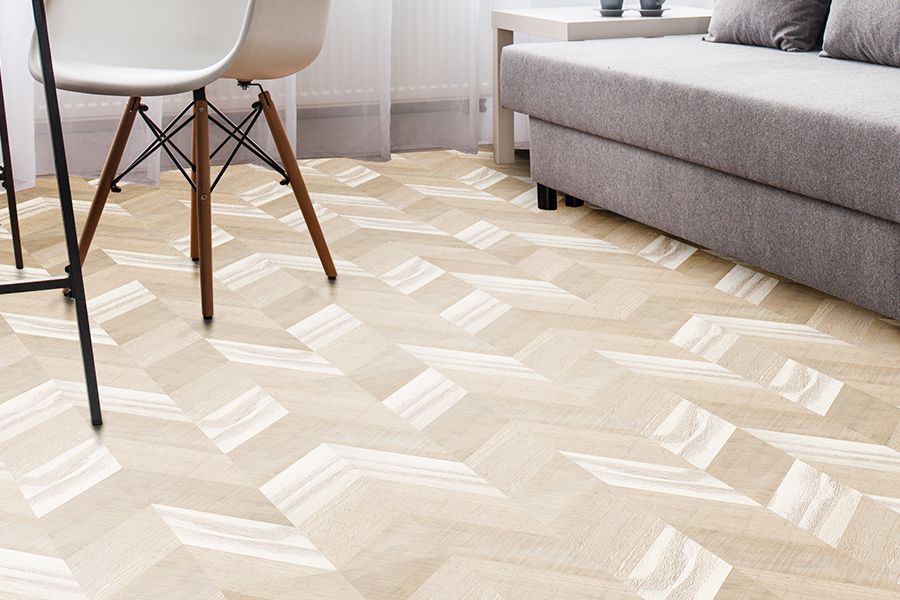 Пробковый пол замковый Corkstyle Chevron Creme 1235×305×10