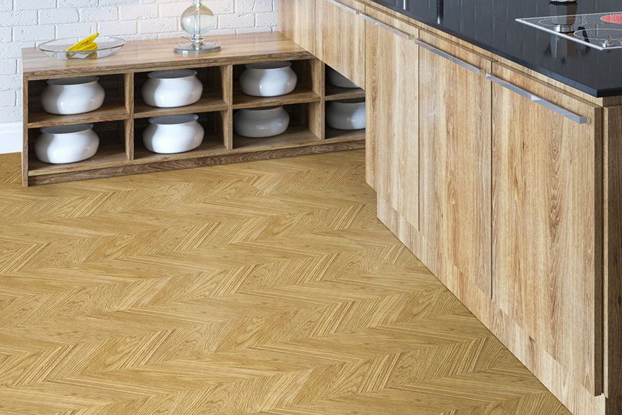 Пробковый пол клеевой Corkstyle Chevron Gold 1235×305×6