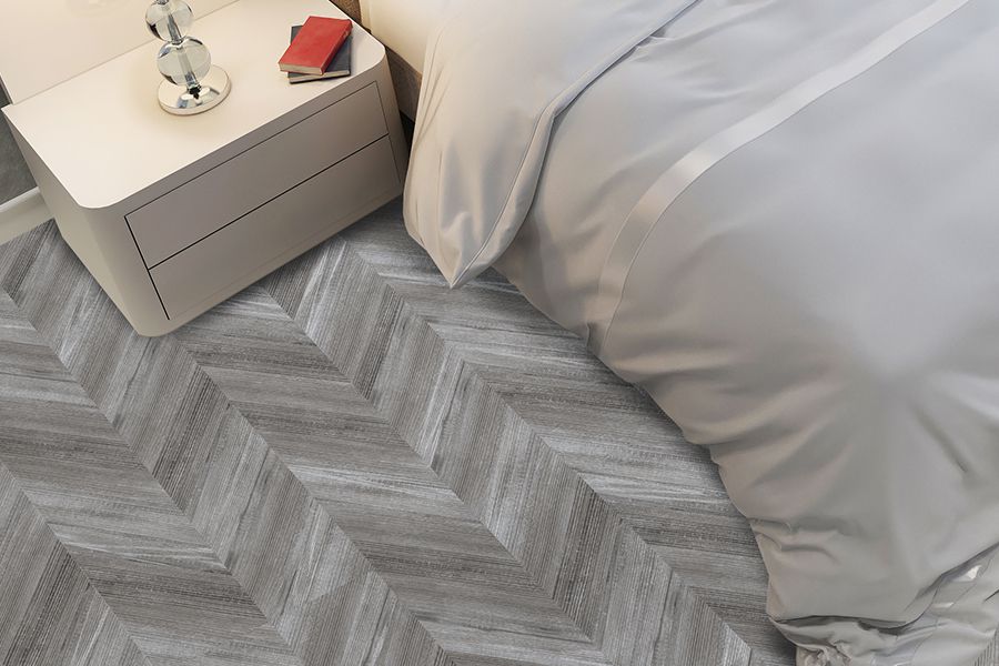 Пробковый пол замковый Corkstyle Chevron Silver 1235×305×10