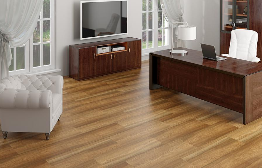 Пробковый пол клеевой Corkstyle Wood Oak Floor Board 915×305×6 фото в интерьере