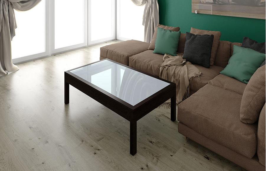 Пробковый пол замковый Corkstyle Wood Oak Grey 915×305×10 фото в интерьере