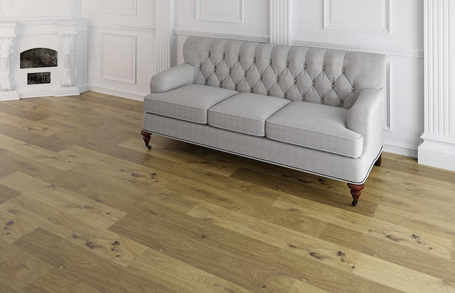 Пробковый пол замковый Corkstyle Wood XL Oak Knotty 1235×200×10 фото в интерьере