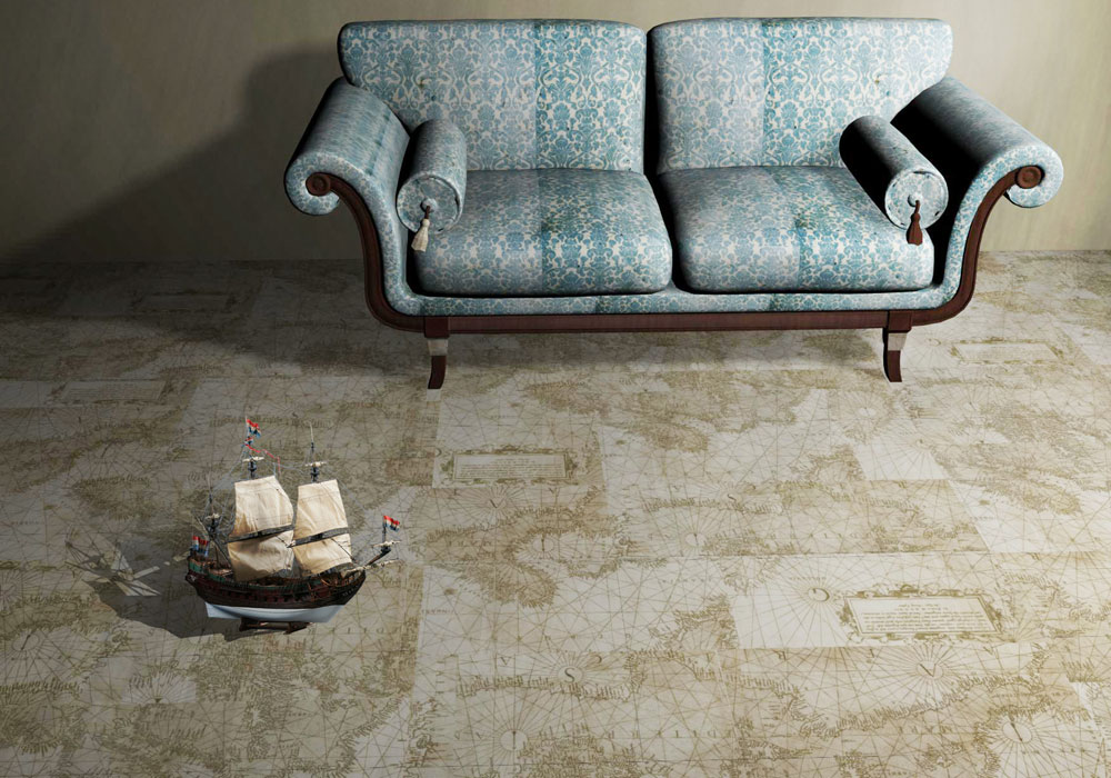 Пробковый пол замковый Corkstyle Fantazy World Map фото в интерьере