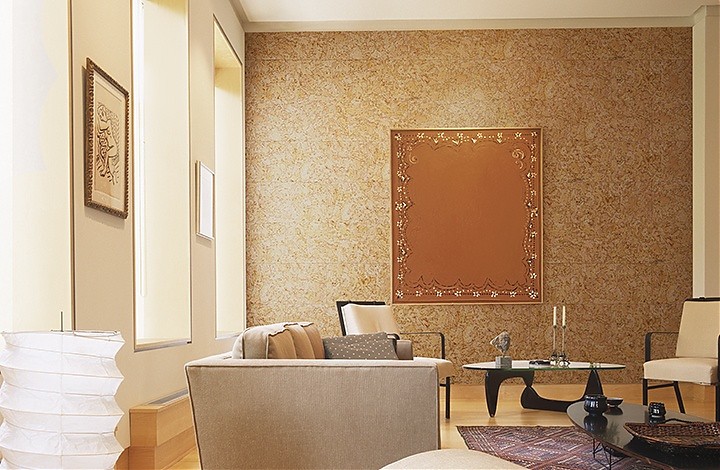 Пробковая стеновая панель Wicanders Dekwall Hawai Natural RY11001 600×300×3 фото в интерьере