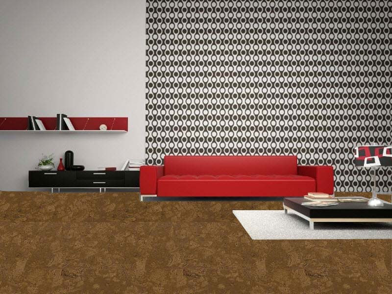 Пробковый пол замковый Wicanders Personality Chestnut P832002 905×295×10,5 фото в интерьере