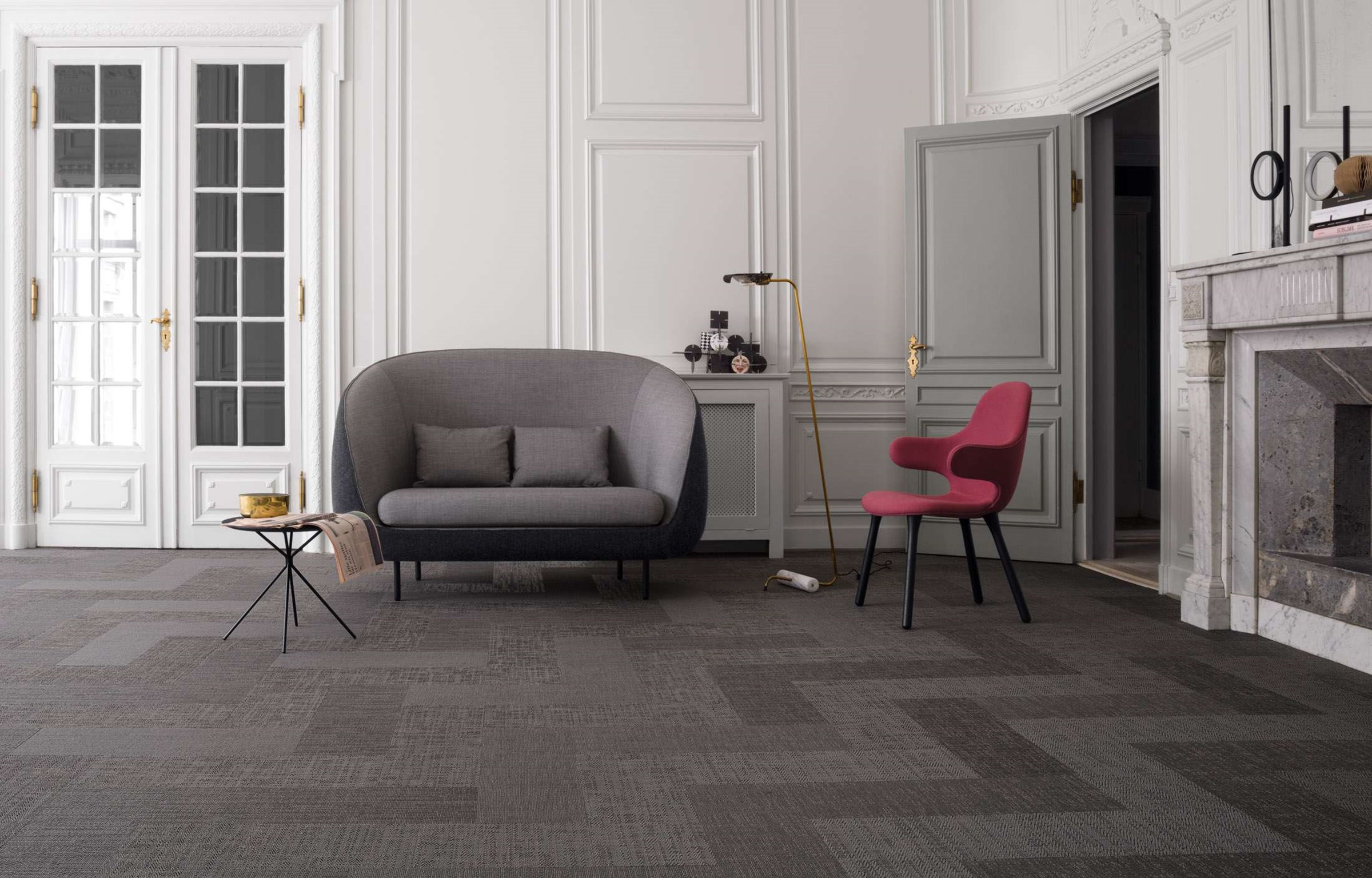 Виниловый пол Bolon плетёный Silence Balance 106223 25000×2000×3 фото в интерьере