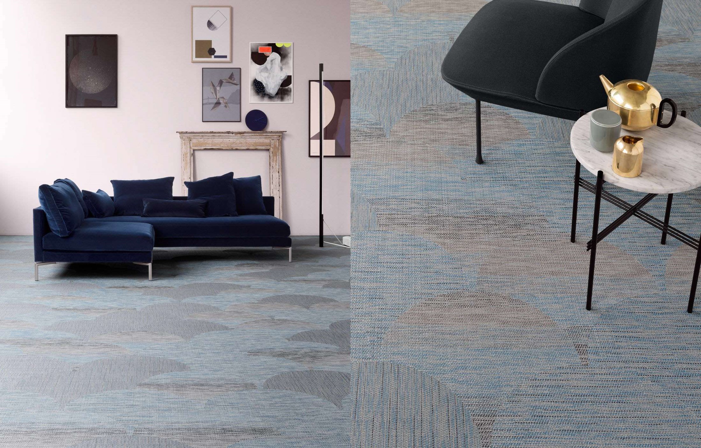 Виниловый пол Bolon плетёный Flow Stream Silver 500x500x3 мм фото в интерьере Виниловый пол Bolon плетёный Flow Stream Silver 500x500x3 мм фото в интерьере