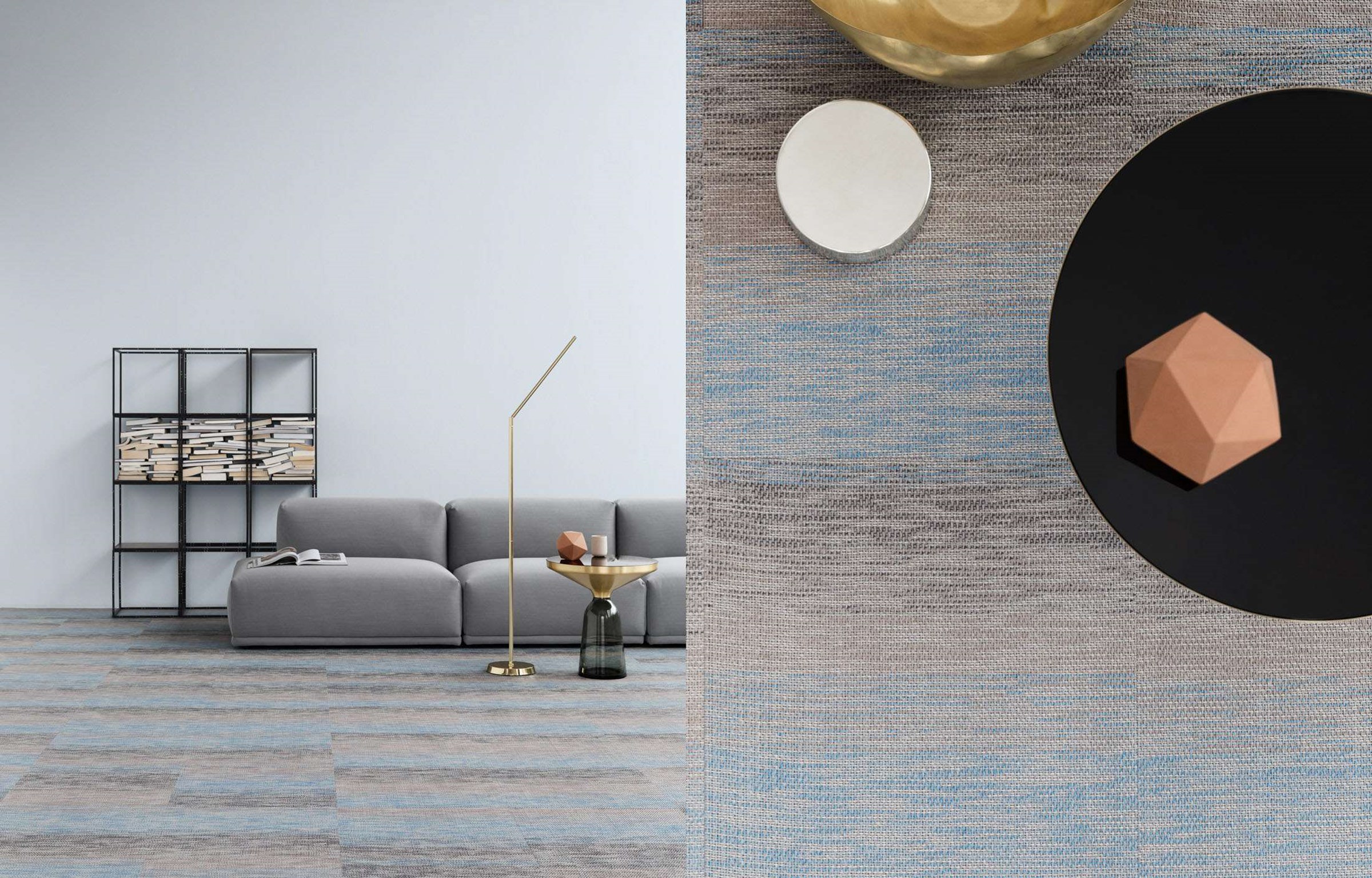 Виниловый пол Bolon плетёный Flow Stream Silver 500x500x3 мм фото в интерьере Виниловый пол Bolon плетёный Flow Stream Silver 500x500x3 мм фото в интерьере