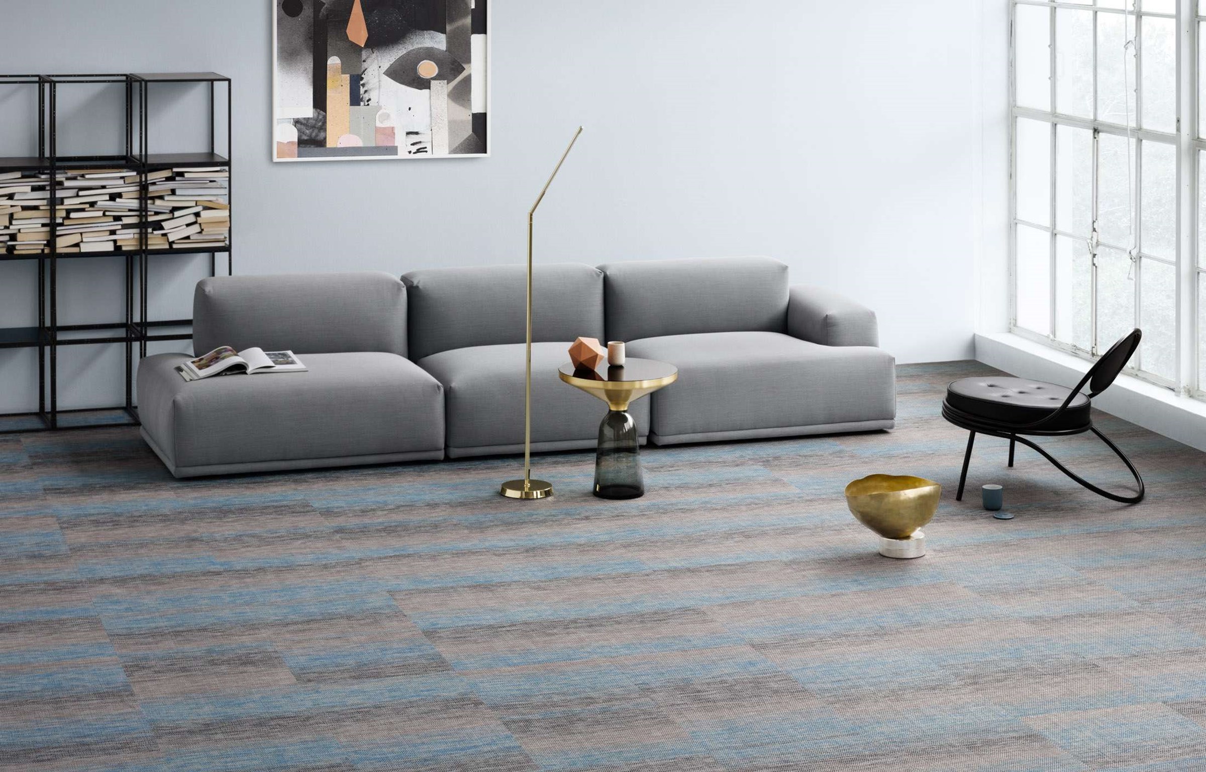 Виниловый пол Bolon плетёный Flow Stream Silver 500x500x3 мм фото в интерьере Виниловый пол Bolon плетёный Flow Stream Silver 500x500x3 мм фото в интерьере