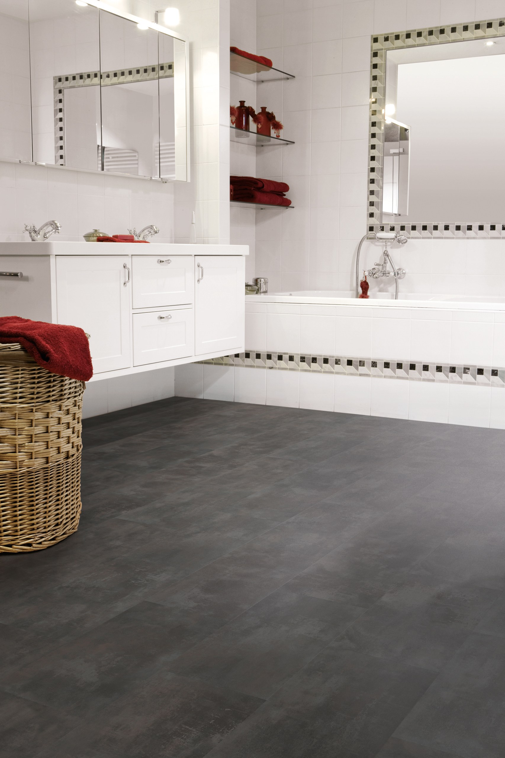 Виниловый пол Design Floors клеевой Ultimo Dorato Stone 40992 659×329×2.5 фото в интерьере