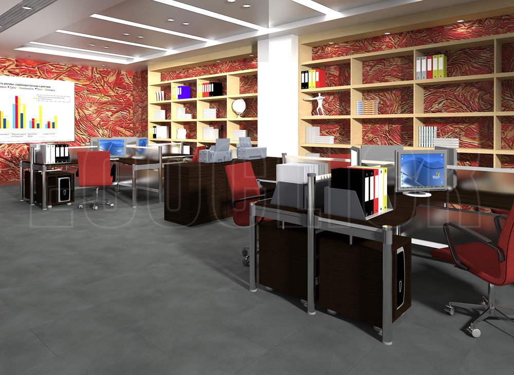 Кварц-виниловая плитка EcoClick 1541 графит фото в интерьере Кварц-виниловая плитка EcoClick 1541 графит фото в интерьере