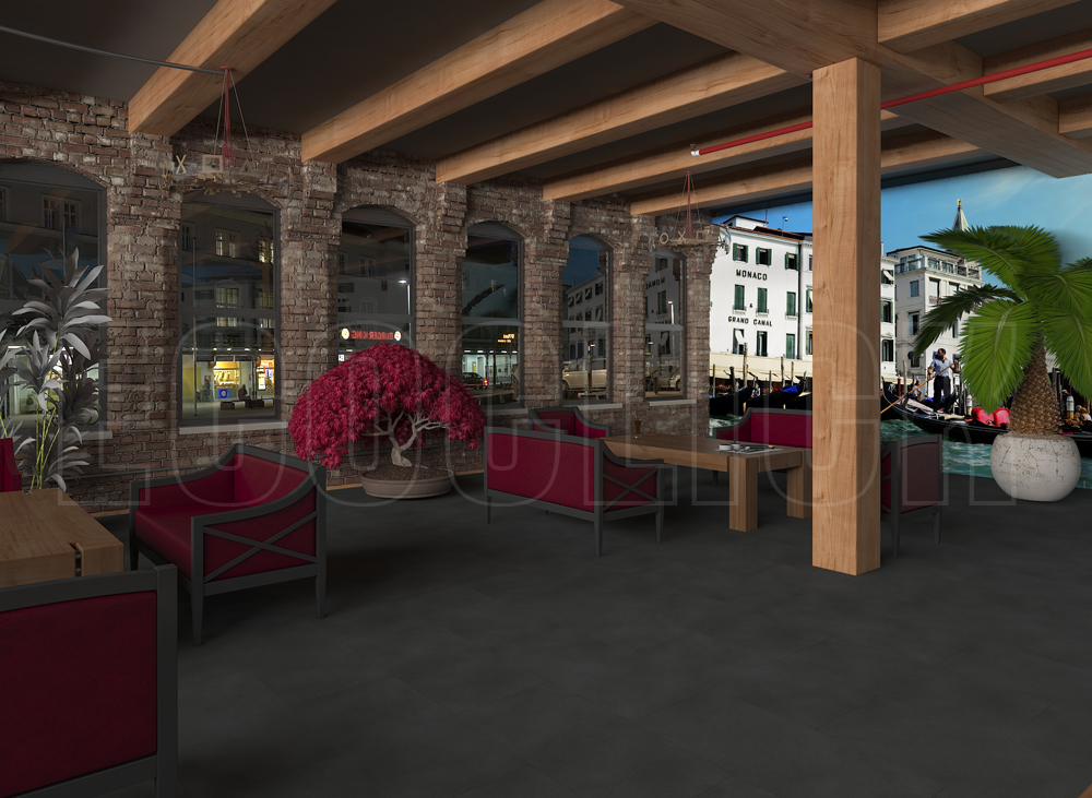 Кварц-виниловая плитка EcoClick 1541 графит фото в интерьере Кварц-виниловая плитка EcoClick 1541 графит фото в интерьере