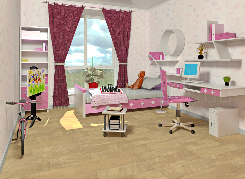 Кварц-виниловая плитка EcoClick 6511 золотистый песок фото в интерьере Кварц-виниловая плитка EcoClick 6511 золотистый песок фото в интерьере