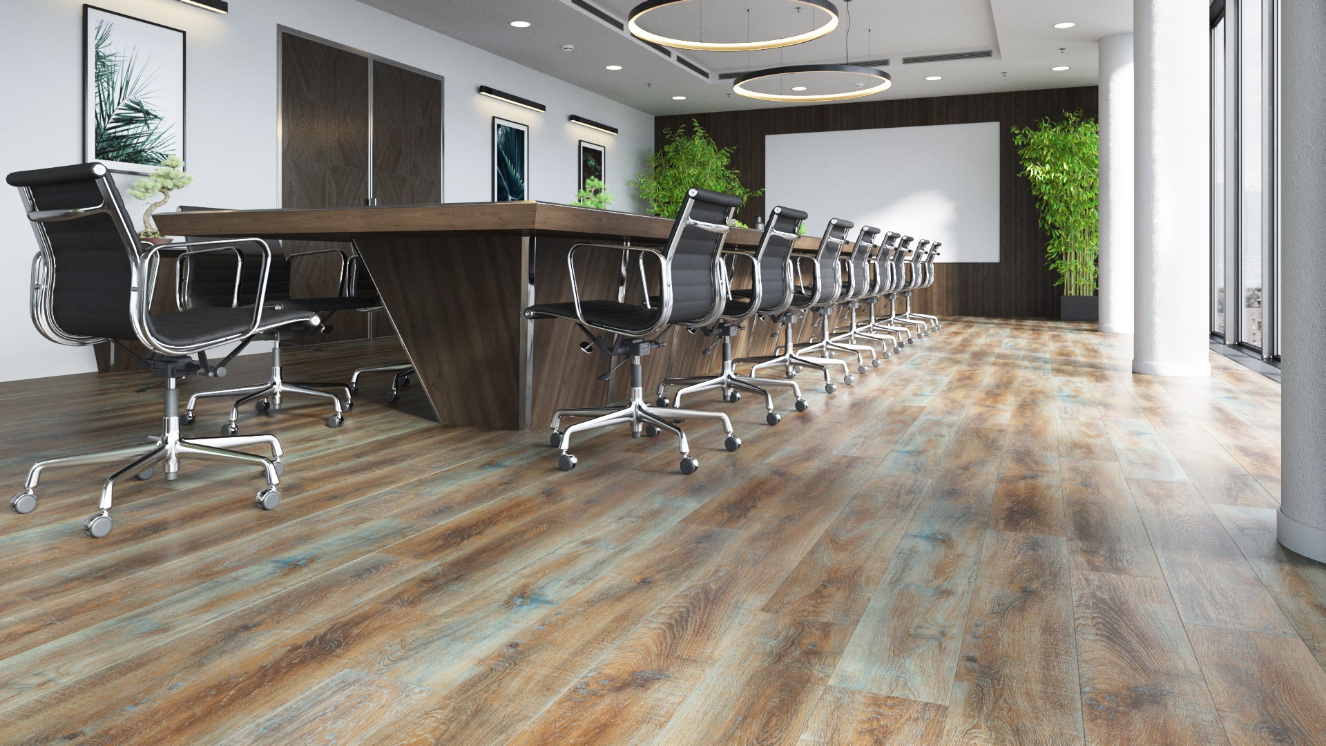 Кварцвиниловый SPC ламинат Fargo Comfort Дуб Карамельный 366-2B 1220×180×4 фото в интерьере