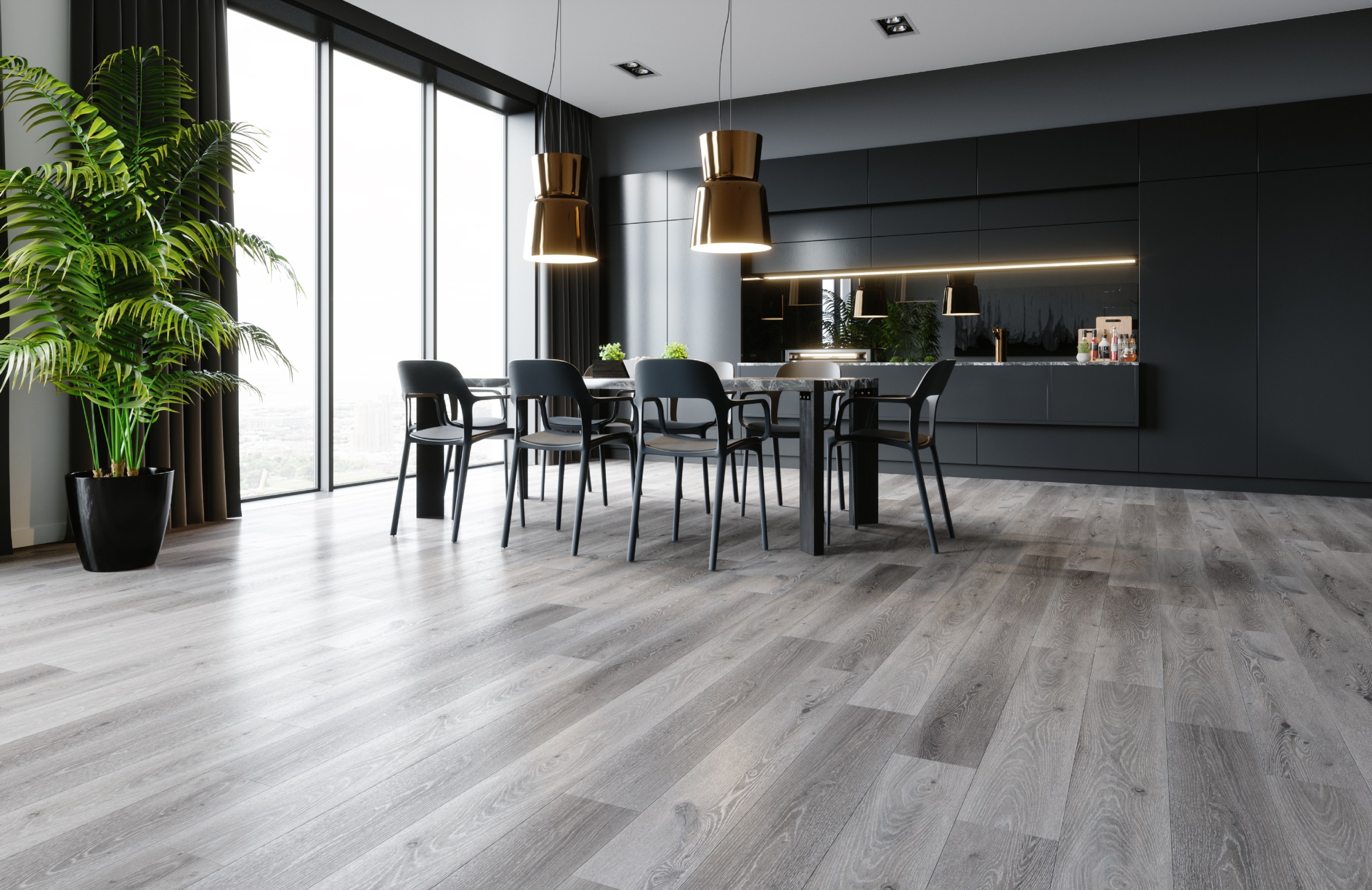 Кварцвиниловый SPC ламинат Fargo Comfort Дуб Нордик 379-3, 1220х180х4 мм фото в интерьере