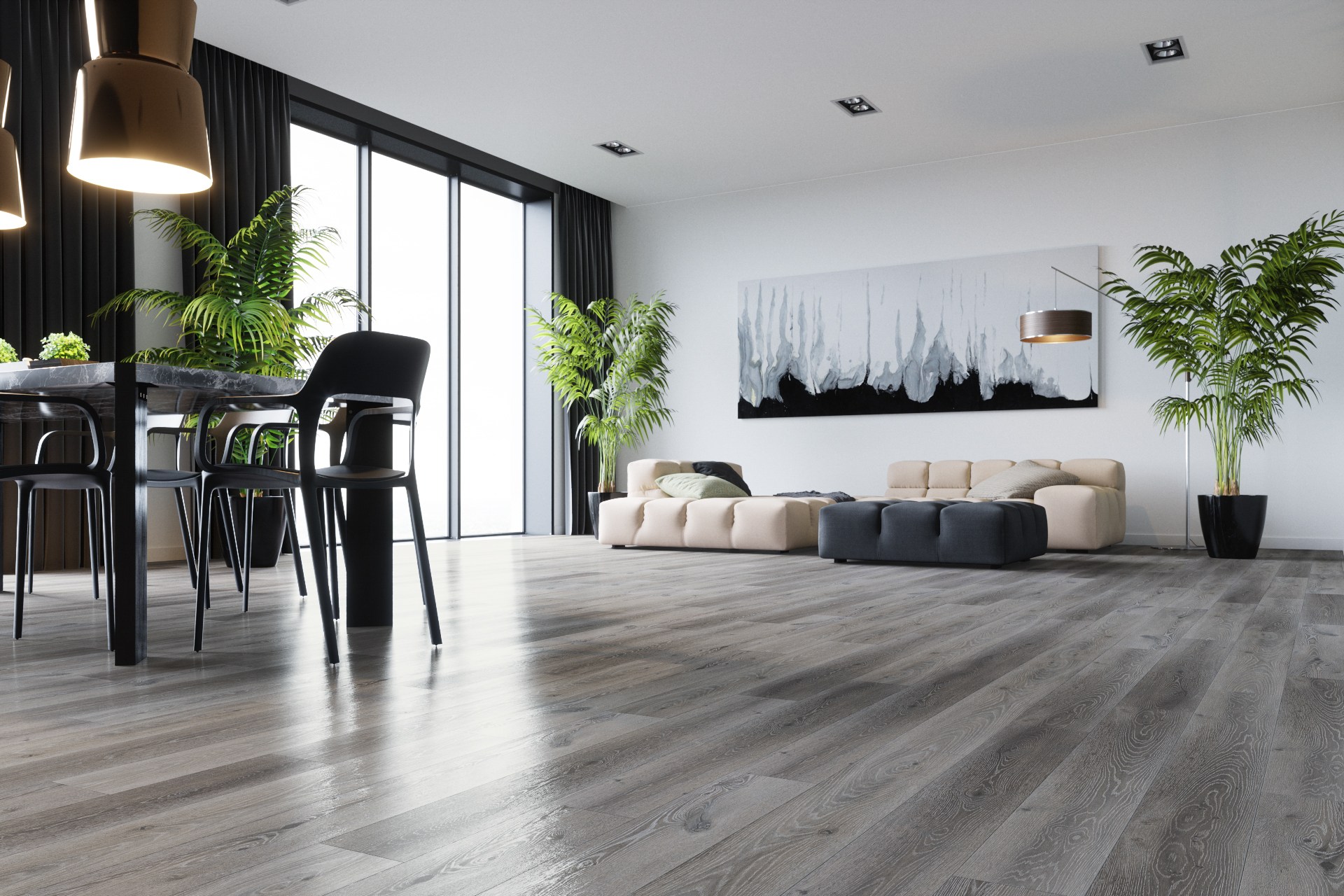 Кварцвиниловый SPC ламинат Fargo Comfort Дуб Нордик 379-3, 1220х180х4 мм фото в интерьере