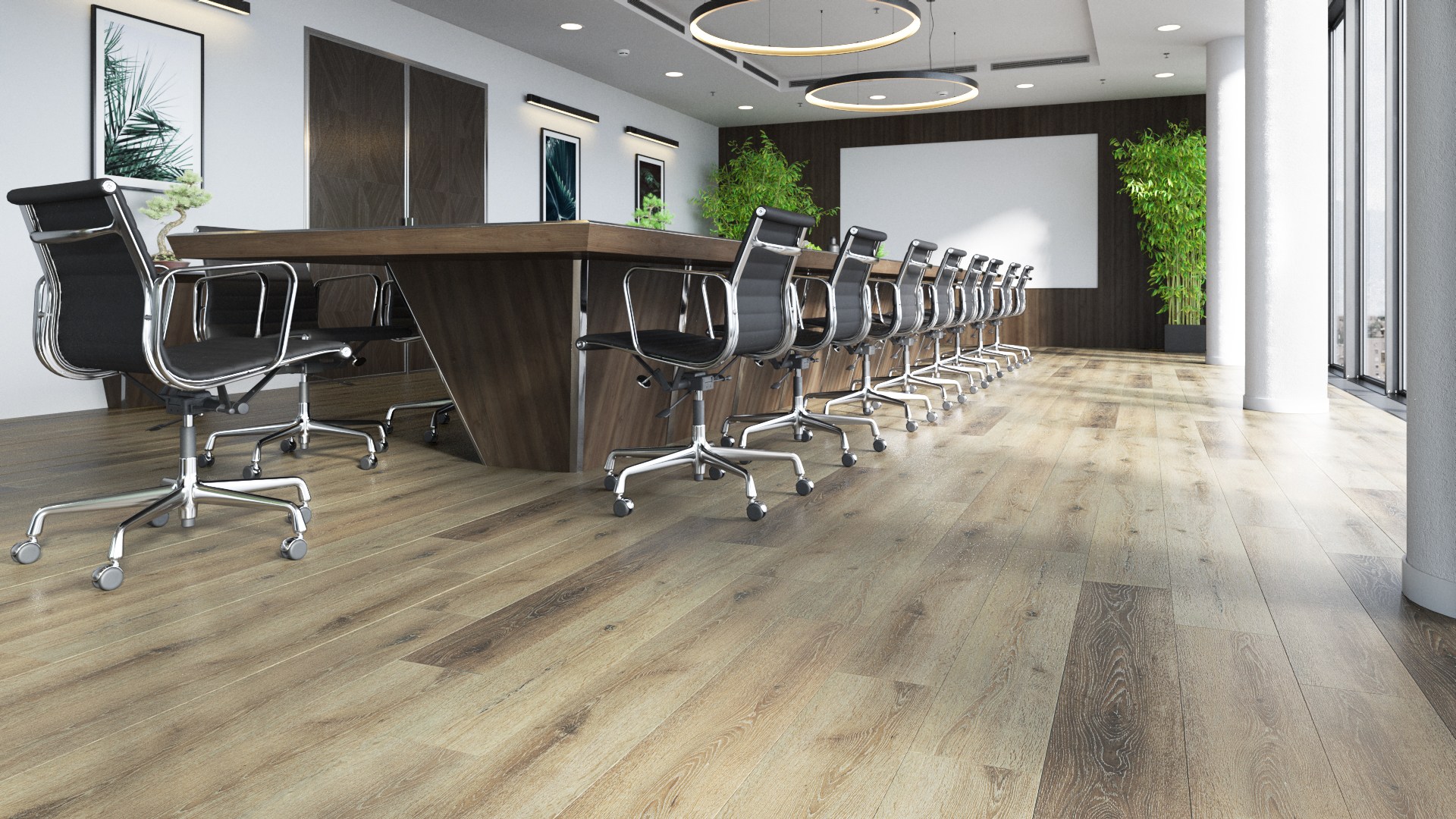 Кварцвиниловый SPC ламинат Fargo Comfort Дуб Песчаный остров VL 88018-001 1220×180×4 фото в интерьере