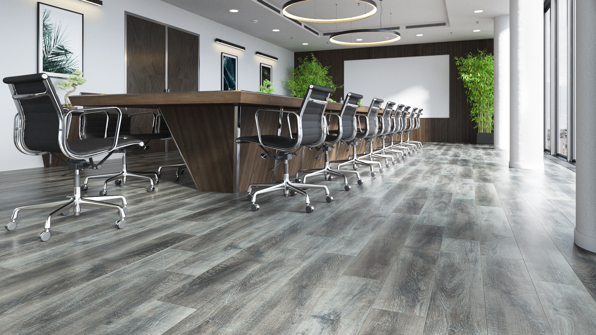 Кварцвиниловый SPC ламинат Fargo Comfort Дуб Сардиния 366-2 1220×180×4 фото в интерьере