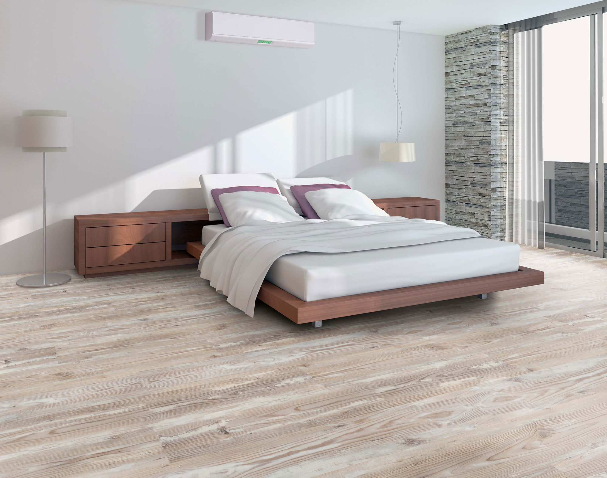 Кварцвиниловый SPC ламинат Wear Max Mineral Plus Доска Западная 7013 фото в интерьере