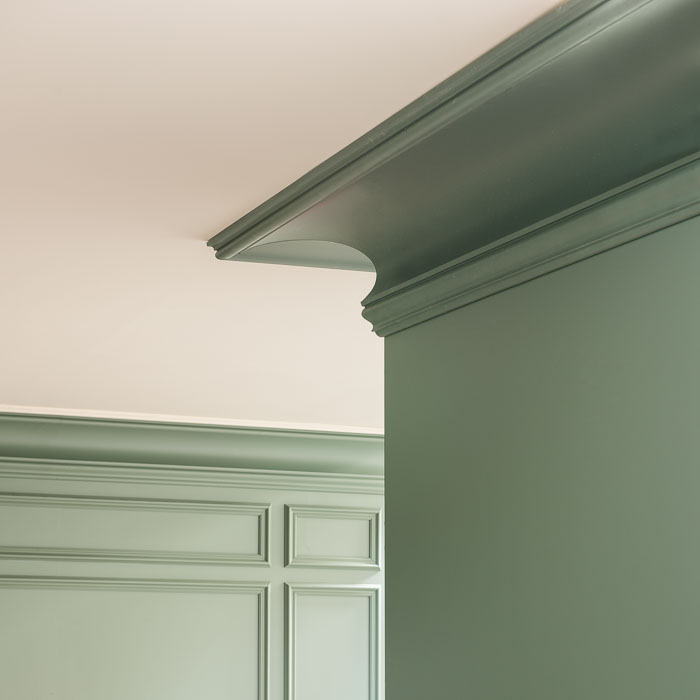 Потолочный плинтус под покраску Orac Decor Heritage XXL C344 2000×350×273 фото в интерьере