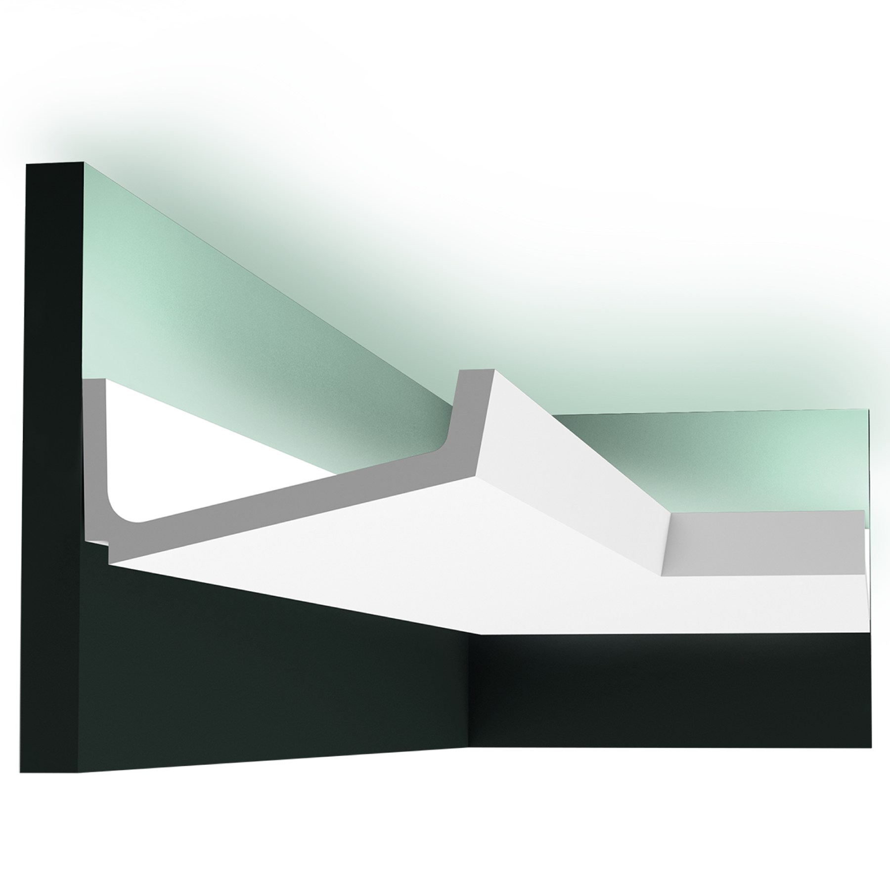 Потолочный плинтус под покраску Orac Decor Modern Flat C352 с подсветкой 2000×171×76