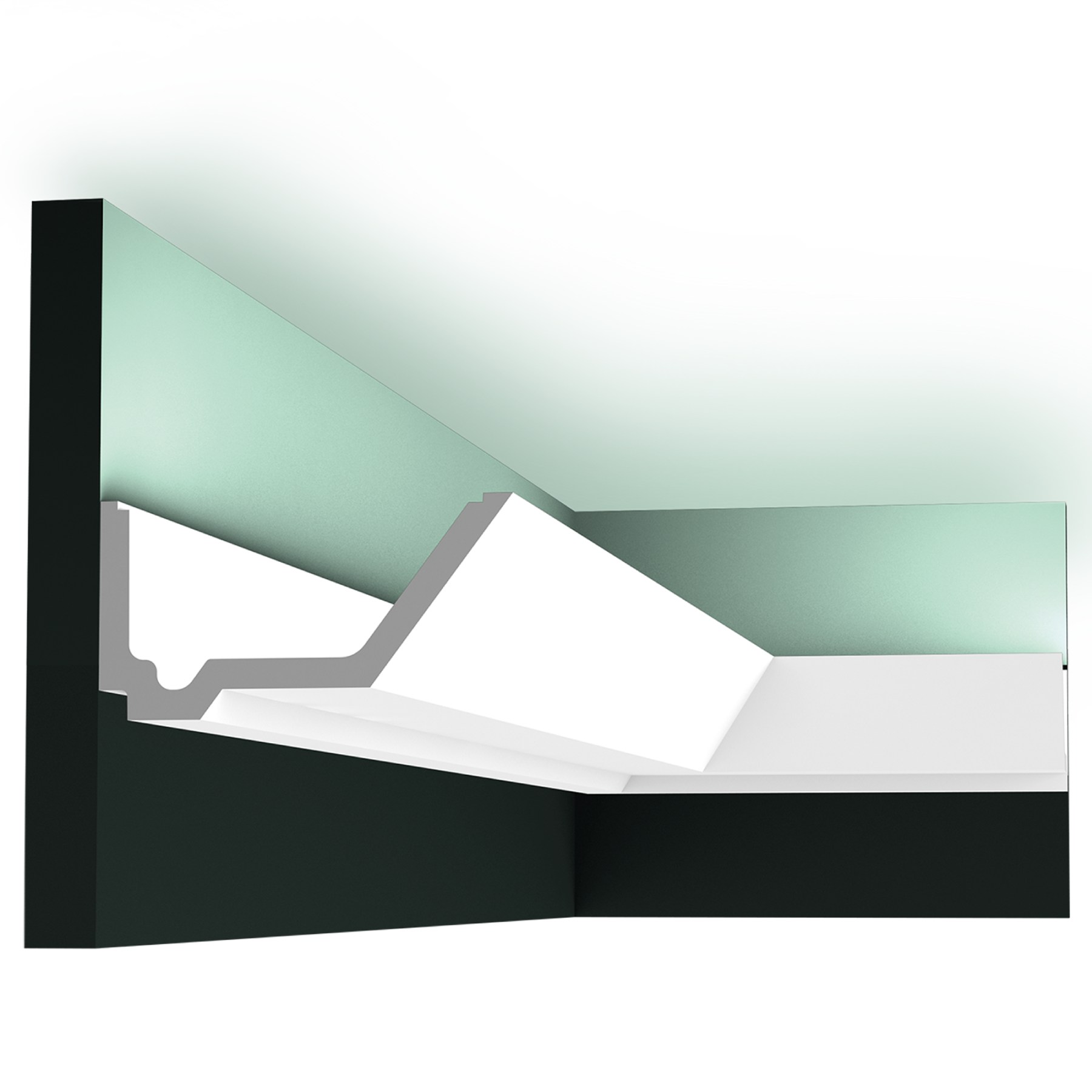 Потолочный плинтус под покраску Orac Decor Modern Rail C358 с подсветкой 2000×140×73