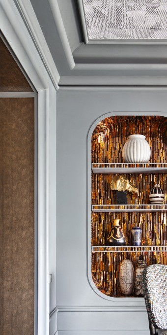 Потолочный плинтус под покраску Orac Decor Modern Wave C364 с подсветкой 2000×80×140 фото в интерьере