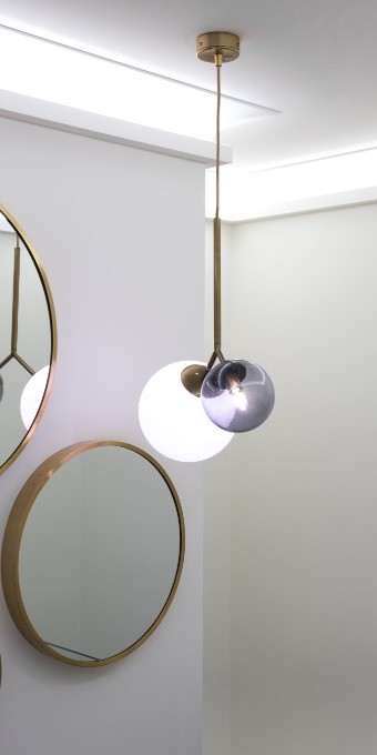 Потолочный плинтус под покраску Orac Decor Modern L3 C380 с подсветкой 2000×50×50 фото в интерьере