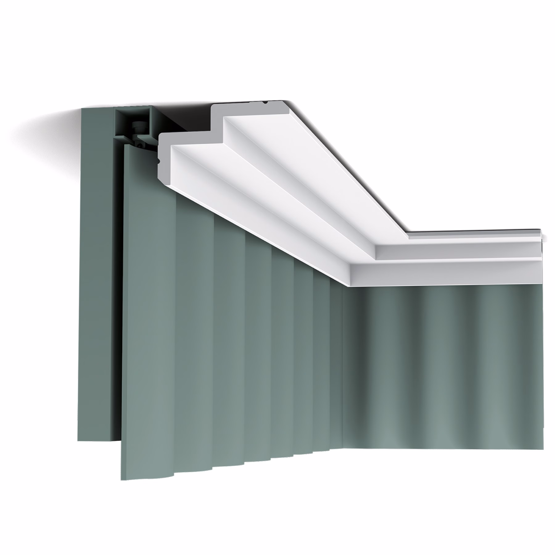Потолочный плинтус под покраску Orac Decor Select C390 с подсветкой 2000×100×60