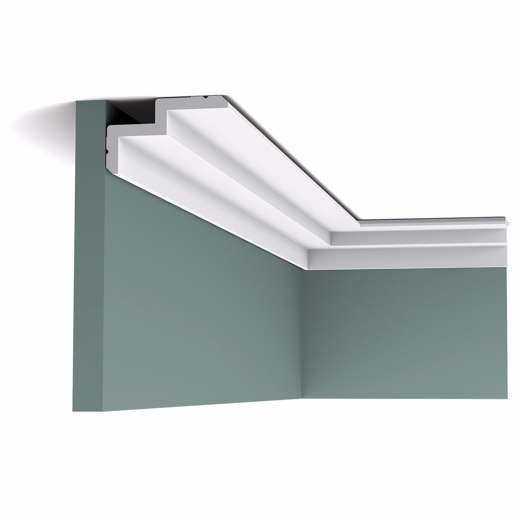 Потолочный плинтус под покраску Orac Decor Select C390 с подсветкой 2000×100×60
