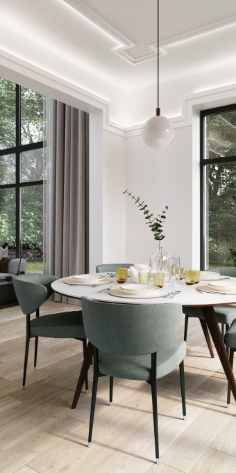 Потолочный плинтус под покраску Orac Decor Modern C395 с подсветкой 2000×31×155 фото в интерьере