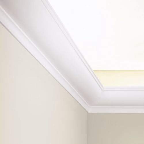 Потолочный плинтус под покраску Orac Decor Select C902 с подсветкой 2000×103×103 фото в интерьере