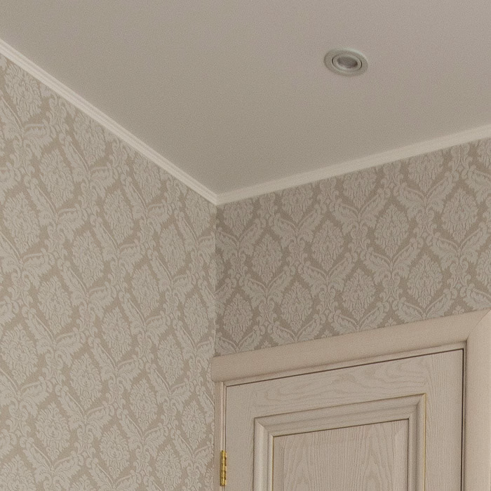 Потолочный плинтус под покраску Orac Decor Axxent CX111 2000×15×26 фото в интерьере