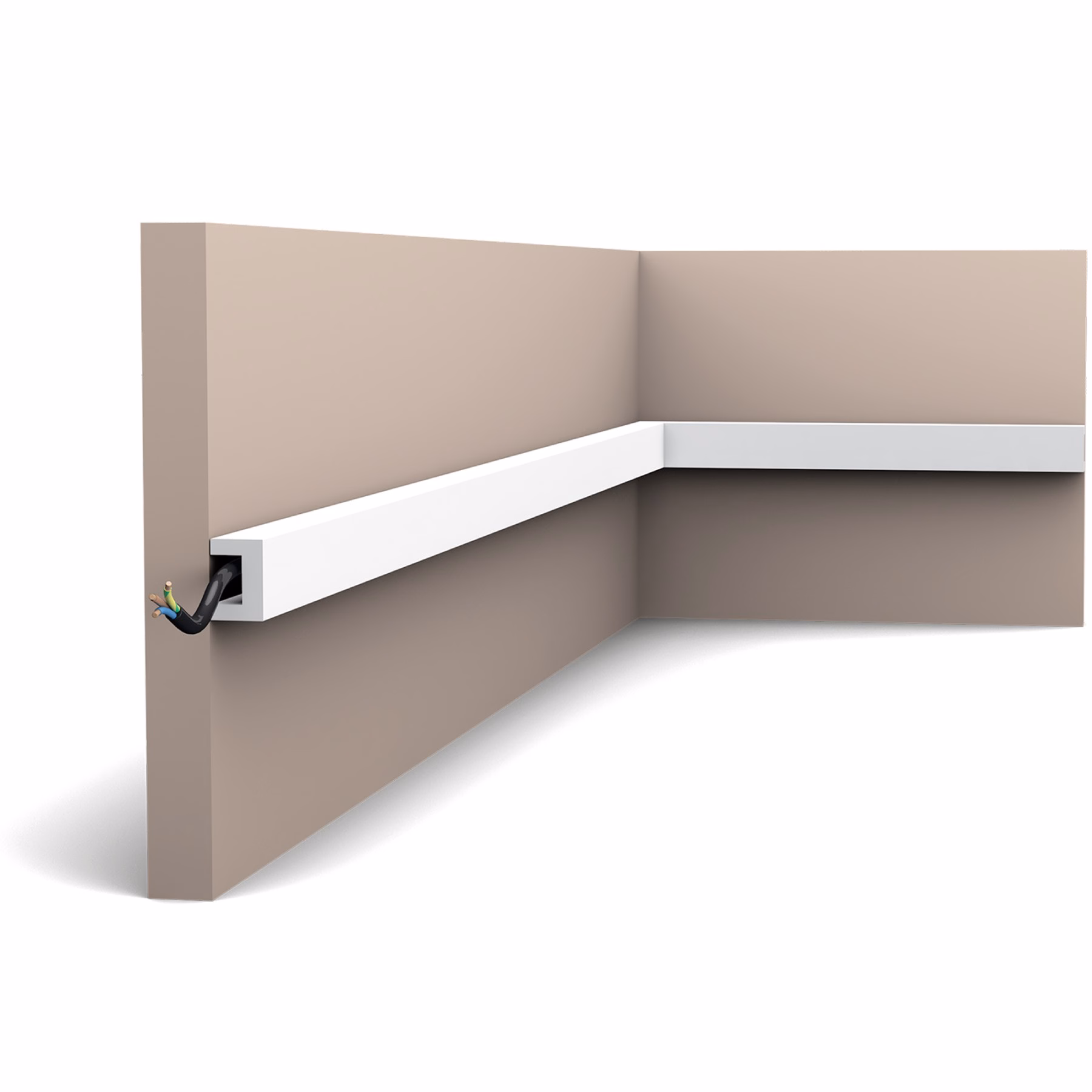 Потолочный плинтус под покраску Orac Decor Select CX190 с подсветкой 2000×30×20