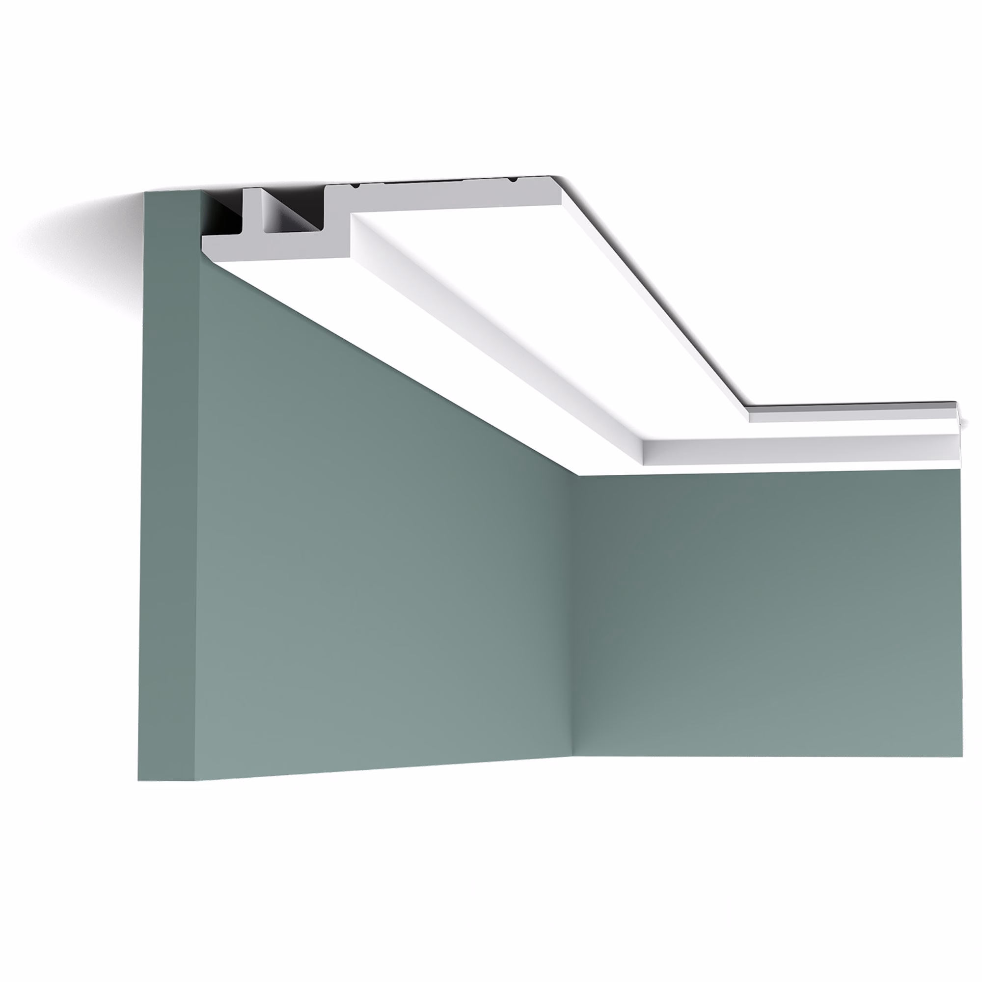 Потолочный плинтус под покраску Orac Decor Modern C395 с подсветкой 2000×31×155