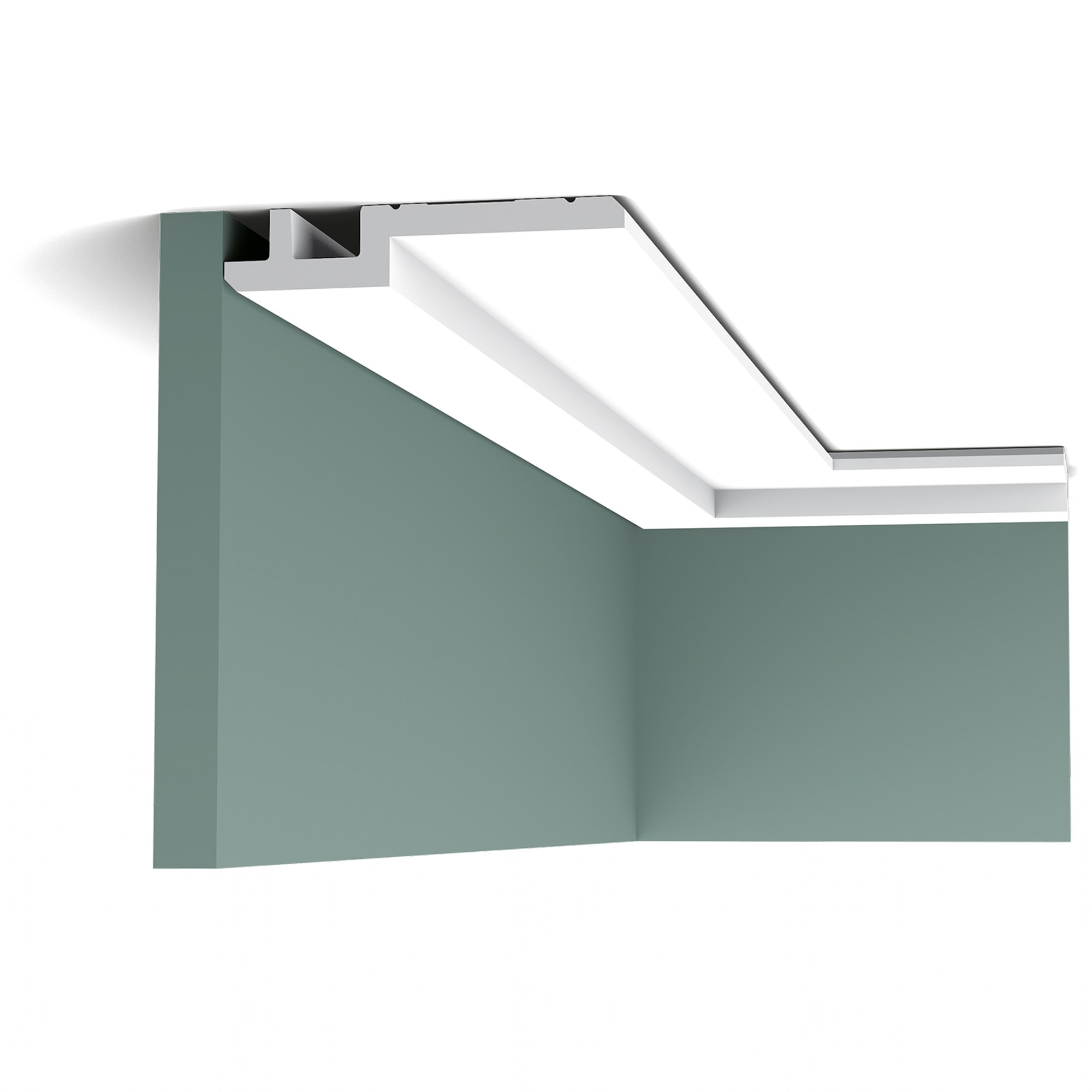 Потолочный плинтус под покраску Orac Decor Modern C395 с подсветкой 2000×31×155