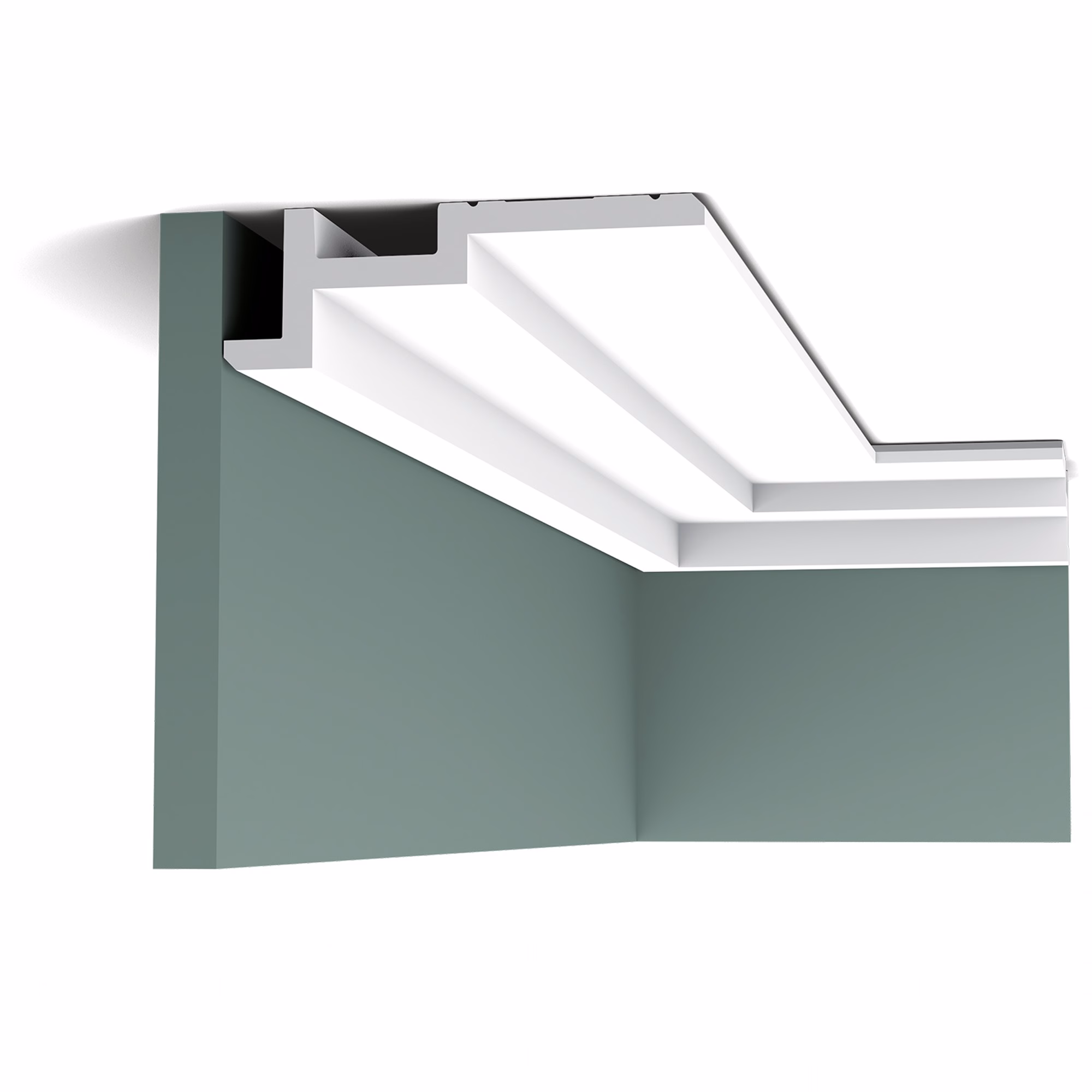 Потолочный плинтус под покраску Orac Decor Modern C396 с подсветкой 2000×61×185