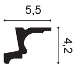 Потолочный плинтус под покраску Orac Decor New Classic C323 с подсветкой 2000×55×42