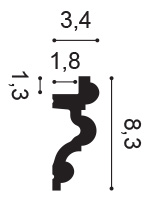 Потолочный плинтус под покраску Orac Decor New Classic C324 с подсветкой 2000×34×83
