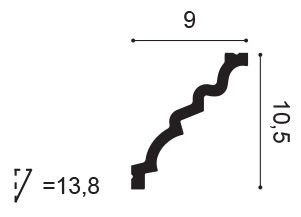 Потолочный плинтус под покраску гибкий Orac Decor New Classic C326F 2000×105×90