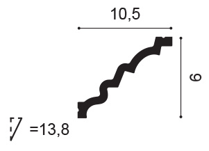 Потолочный плинтус под покраску гибкий Orac Decor New Classic C326F 2000×105×90