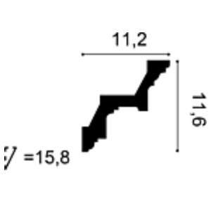 Потолочный плинтус под покраску Orac Decor Orac Luxxus C211 2000×112×116