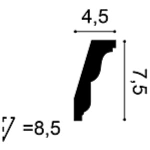 Потолочный плинтус под покраску Orac Decor Orac Luxxus C212 2000×45×75