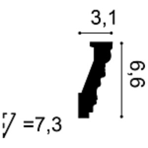 Потолочный плинтус под покраску Orac Decor Orac Luxxus C214 2000×31×66