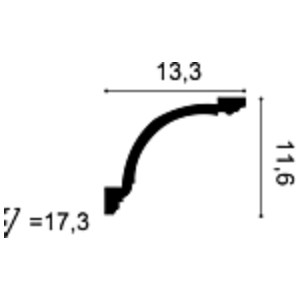 Потолочный плинтус под покраску Orac Decor Orac Luxxus C216 2000×133×116