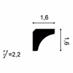Потолочный плинтус под покраску Orac Decor Luxxus C250 2000×16×16