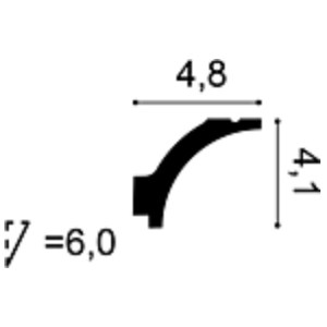 Потолочный плинтус под покраску Orac Decor Orac Luxxus C260 2000×48×41
