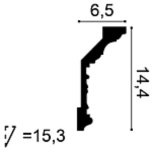 Потолочный плинтус под покраску Orac Decor Orac Luxxus C303 2000×65×144