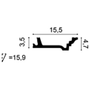 Потолочный плинтус под покраску Orac Decor Orac Luxxus C305 2000×155×47