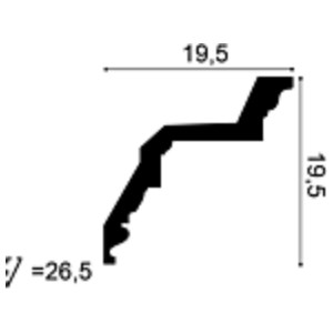 Потолочный плинтус под покраску Orac Decor Orac Luxxus C307 2000×195×195